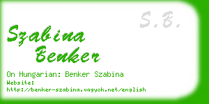 szabina benker business card